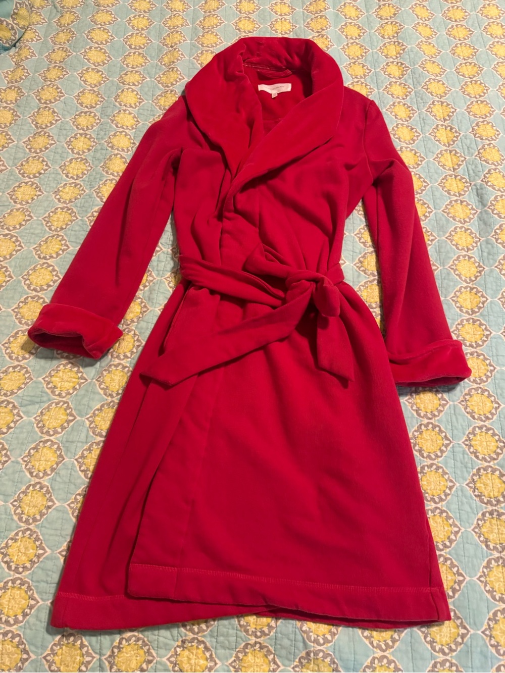 Victoria Secret Women's Red Belted Fleece Robe